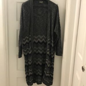 CHEVRON LONG CARDIGAN